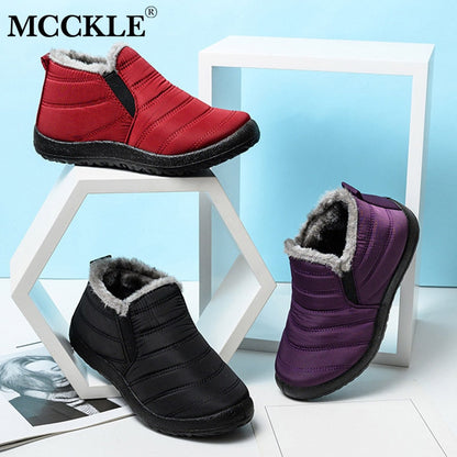 Ebeek™ Winter Female Slip On Flat Casual Shoes Waterproof