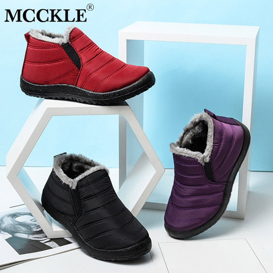 Ebeek™ Winter Female Slip On Flat Casual Shoes Waterproof